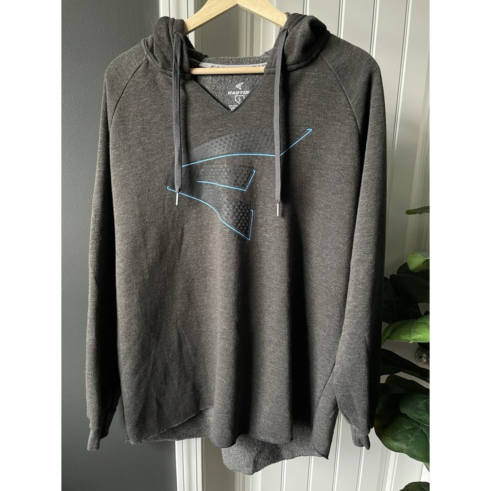 Easton Fleece Pullover Hoodie V-Neck Gray Logo Drawstring Screamin E Women's L